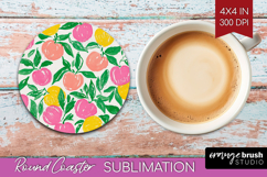 Abstract Fruit Round Coaster - Tutti Frutti Coaster PNG Product Image 1