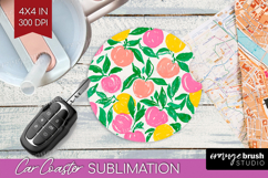 Abstract Fruit Car Coaster - Tutti Frutti Coaster PNG Product Image 1