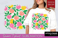 Abstract Fruit Square Tshirt Background - Tutti Frutti PNG Product Image 1