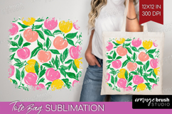 Abstract Fruit Tote Bag - Tutti Frutti Tote Bag PNG Product Image 1