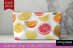 Abstract Fruit Cosmetic Bag - Tutti Frutti Makeup Bag PNG Product Image 1