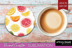 Abstract Fruit Round Coaster - Tutti Frutti Coaster PNG Product Image 1