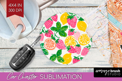 Abstract Fruit Car Coaster - Tutti Frutti Coaster PNG Product Image 1