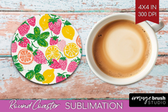 Abstract Fruit Round Coaster - Tutti Frutti Coaster PNG Product Image 1