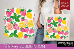 Abstract Fruit Tote Bag - Tutti Frutti Tote Bag PNG Product Image 1