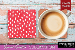 Abstract Fruit Square Coaster - Tutti Frutti Coaster PNG Product Image 1