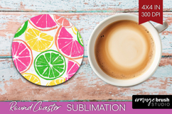Abstract Fruit Round Coaster - Tutti Frutti Coaster PNG Product Image 1