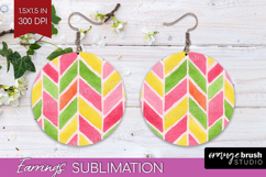 Abstract Fruit Round Earrings - Tutti Frutti PNG Sublimation Product Image 1