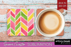 Abstract Fruit Square Coaster - Tutti Frutti Coaster PNG Product Image 1