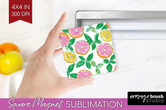 Abstract Fruit Magnet Sublimation - Tutti Frutti Square PNG Product Image 1