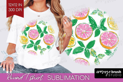 Abstract Fruit Round Tshirt Background - Tutti Frutti PNG Product Image 1