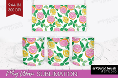 Abstract Fruit Mug Wrap - Tutti Frutti Mug PNG Sublimation Product Image 1