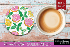 Abstract Fruit Round Coaster - Tutti Frutti Coaster PNG Product Image 1