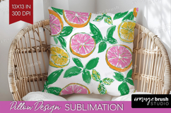 Abstract Fruit Pillow Sublimation - Tutti Frutti Pillow PNG Product Image 1