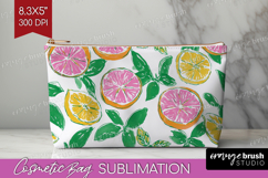 Abstract Fruit Cosmetic Bag - Tutti Frutti Makeup Bag PNG Product Image 1