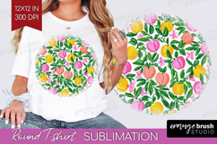 Abstract Fruit Round Tshirt Background - Tutti Frutti PNG Product Image 1