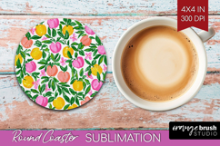 Abstract Fruit Round Coaster - Tutti Frutti Coaster PNG Product Image 1