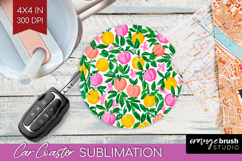 Abstract Fruit Car Coaster - Tutti Frutti Coaster PNG Product Image 1