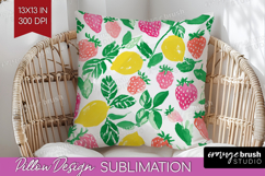 Abstract Fruit Pillow Sublimation - Tutti Frutti Pillow PNG Product Image 1