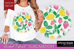 Abstract Fruit Round Tshirt Background - Tutti Frutti PNG Product Image 1