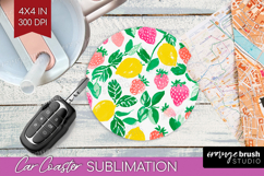 Abstract Fruit Car Coaster - Tutti Frutti Coaster PNG Product Image 1
