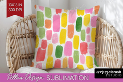 Abstract Fruit Pillow Sublimation - Tutti Frutti Pillow PNG Product Image 1
