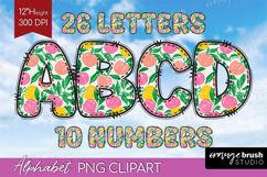 Abstract Fruit Doodle Aphabet Clipart - Summer Letters PNG Product Image 1