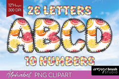 Abstract Fruit Doodle Aphabet Clipart - Summer Letters PNG Product Image 1