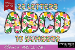 Abstract Fruit Doodle Aphabet Clipart - Summer Letters PNG Product Image 1