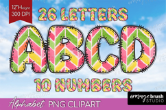 Abstract Fruit Doodle Aphabet Clipart - Summer Letters PNG Product Image 1