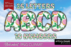 Abstract Fruit Doodle Aphabet Clipart - Summer Letters PNG Product Image 1