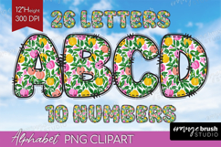 Abstract Fruit Doodle Aphabet Clipart - Summer Letters PNG Product Image 1
