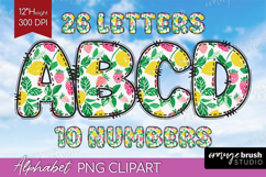 Abstract Fruit Doodle Aphabet Clipart - Summer Letters PNG Product Image 1