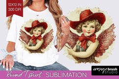 Valentine Angel Round Tshirt Background - Cupid PNG Product Image 1
