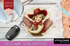 Valentine Angel Car Coaster - Cupid Coaster PNG Sublimation Product Image 1