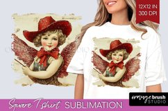 Valentine Angel Square Tshirt Background - Cupid PNG Product Image 1