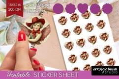 Valentine Angel Round Sticker - Cupid Printable Sticker Product Image 1