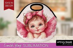 Valentine Angel Lunch Bag - Cupid Lunch Bug PNG Sublimation Product Image 1