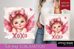 Valentine Angel Tote Bag - Cupid Tote Bag PNG Sublimation Product Image 1