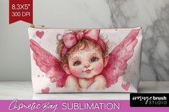 Valentine Angel Cosmetic Bag - Cupid Makeup Bag PNG Product Image 1
