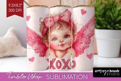 Valentine Angel Tumbler Wrap - Cupid Tumbler PNG Sublimation Product Image 1