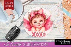 Valentine Angel Car Coaster - Cupid Coaster PNG Sublimation Product Image 1