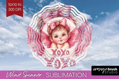 Valentine Angel Wind Spinner Sublimation PNG - Cupid Round Product Image 1