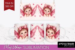 Valentine Angel Mug Wrap - Cupid Mug PNG Sublimation Product Image 1