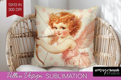 Valentine Angel Pillow Sublimation - Cupid Pillow Cover PNG Product Image 1