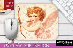Valentine Angel Mouse Pad Sublimation - Cupid Mousepad PNG Product Image 1
