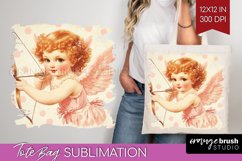 Valentine Angel Tote Bag - Cupid Tote Bag PNG Sublimation Product Image 1