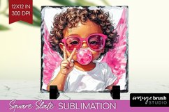 Valentine Angel Slate PNG - Cupid Square Slate Sublimation Product Image 1