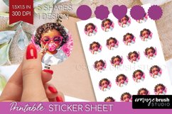 Valentine Angel Round Sticker - Cupid Printable Sticker Product Image 1