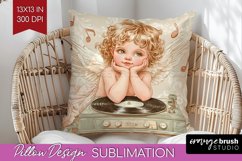 Valentine Angel Pillow Sublimation - Cupid Pillow Cover PNG Product Image 1